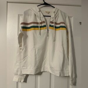 Hem & Thread White Sweater with Stripes